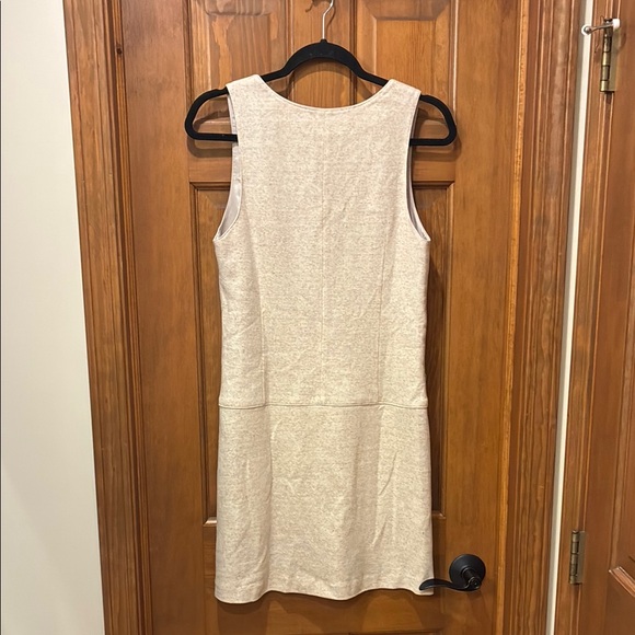 Chic sleevless Sheath Mini Dress v-neckline drop waistl lined Night Out beige - Picture 6 of 8